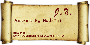 Jeszenszky Noémi névjegykártya