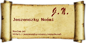 Jeszenszky Noémi névjegykártya